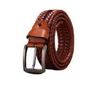 ZONABSQQ Ceinture Durable Ceinture en Cuir véritable pour Hommes, Ceinture en Cuir tressé avec Boucle ardillon pour Pantalons en Jean, Ceintures tricotées à la Main élargies réversibles