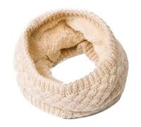 ZONABSQQ Écharpe Snood tricotée unisexe - Cache-cou en fourrure de laine chaude d'hiver for hommes et femmes(Beige)