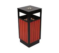 ZONABSQQ Polyvalent Poubelle, Poubelle extérieure, Poubelle publique Moderne en Bois d'acier Inoxydable, conteneurs de déchets industriels pour Jardin Fonctionnel