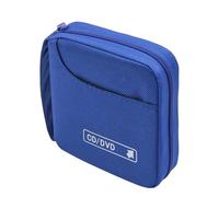 ZONADAH Étui de rangement pour 32 disques - CD - Organiseur de rangement DVD - Porte-documents portable en toile - Étui de protection pour VCD - Bleu