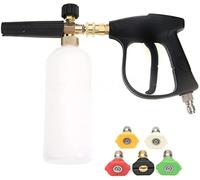 ZONADAH Foam Cannon 3/8" Quick Connector Gun Kit de pistolet de lavage de voiture haute pression 1 l Pistolet de lavage de voiture haute pression réglable Jet Wash Quick Release, 3000 PSI, avec 5