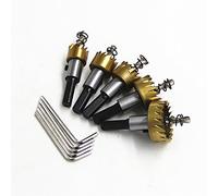 ZONADAH Jeu de 5 forets en titane 16 mm 18,5 mm 20 mm 25 m 30 mm mm mm HSS Pointe en carbure de tungstène Dents de scie cloche Forets Kit de scies cloches Outil en acier inoxydable à grande vitesse