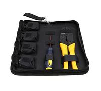 ZONADAH Kit d'outils de sertissage isolés électriques, embouts de câble, sertisseurs à cliquet, câbles, bornes métalliques, pinces, tournevis, 5 embouts interchangeables, matrices de 0,5 mm à 35 mm²
