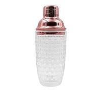 ZONADAH Shaker à cocktail en verre de 400 ml - Mélangeur de boisson - Ensemble de barman - Passoire - Outil de bar à martini - Shaker pour la maison, le mariage, la salle à manger en famille - Or rose
