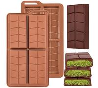 ZONBBEE Moule Silicone Tablette de Chocolat Dubai Grand Forme Carrée,2 Pièces Moule Pepites De Chocolats Démoulage Facile Réutilisables Pour Faire Du Protéiné Barre Dragées Céréales et les Bonbons