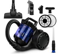 Zonder Base Aspirateur Cyclone Sans Sac, 900W, 2,5 Litres, Haute Puissance D'Aspiration, 2 Hepa H13 Et Filtre Lavable Bac À Poussière, Anti-Allergique