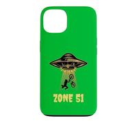 Zone 51 Alien Base Secrete Nevada USA Vélo UFO Coque pour iPhone 13