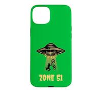 Zone 51 Alien Base Secrete Nevada USA Vélo UFO Coque pour iPhone 15 Plus