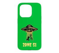 Zone 51 Alien Base Secrete Nevada USA Vélo UFO Coque pour iPhone 15 Pro