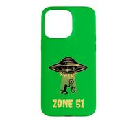Zone 51 Alien Base Secrete Nevada USA Vélo UFO Coque pour iPhone 15 Pro Max