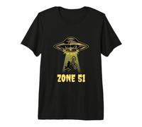 Zone 51 Alien Base Secrete Nevada USA Vélo UFO T-Shirt Haut de Gamme