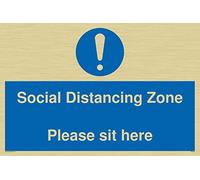 Zone de distance sociale S'il vous plaît asseyez-vous ici