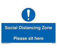 Zone de distance sociale S'il vous plaît asseyez-vous ici