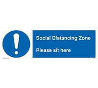 Zone de distance sociale S'il vous plaît asseyez-vous ici
