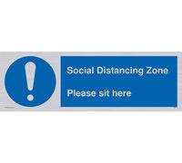 Zone de distance sociale S'il vous plaît asseyez-vous ici