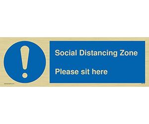 Zone de distance sociale S'il vous plaît asseyez-vous ici