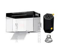 Zone de mâchoire en forme de carapace pour tortue, au-dessus du réservoir, plate-forme d'étagère de campagne, rampe pour reptiles | Boîtier de terrrapin aquatique avec couvercle, cage d'observation