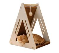 Zone de pour chat en carton ondulé avec balles 43 x 38 x 24 cm | Triangulaire creux pour chatons d'intérieur et animaux de compagnie pour enrichir le sommeil, le jeu