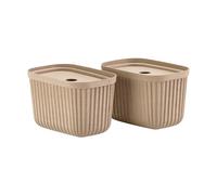 Zone Denmark Boîte de rangement Pulp 15x23 cm. lot de 2 Natural Brown