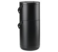 ZONE DENMARK Circular Poubelle - Corbeille À Déchets Design Avec Couvercle À Clip - En ABS Et Métal Durable - 22+12 litres - 31,5 x 65,5 cm - Noir