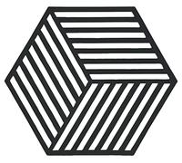 Zone Denmark - Dessous De Plat Hexagon en Silicone - Design GéoméTrique Moderne - Résistant À 250°C - Lave-Vaisselle - Dimensions 16 x 14 x 0,9 cm - Noir