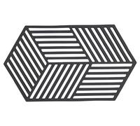Zone Denmark - Dessous De Plat Hexagon en Silicone - Design GéoméTrique Moderne - Résistant À 250°C - Lave-Vaisselle - Dimensions 24 x 14 x 0,9 cm - Noir