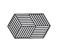 Zone Denmark - Dessous De Plat Hexagon en Silicone - Design GéoméTrique Moderne - Résistant À 250°C - Lave-Vaisselle - Dimensions 24 x 14 x 0,9 cm - Noir