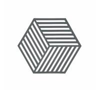 Zone Denmark Dessous de plat Hexagon rayé 14 x 16 cm Silicone Cool Grey