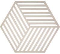 Zone Denmark Dessous de plat Hexagon rayé 14 x 16 cm Silicone Gris chaud