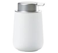 Zone Denmark - Distributeur de Savon Nova - 0,25 L - 8 x 11,5 cm - Salle de Bain - Design Danois ÉLéGant en Porcelaine - Surface Douce, DéTails en Acier - Blanc
