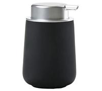 Zone Denmark - Distributeur de Savon Nova - 0,25 L - 8 x 11,5 cm - Salle de Bain - Design Danois ÉLéGant en Porcelaine - Surface Douce, DéTails en Acier - Noir