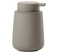 Zone Denmark - Distributeur de Savon Nova One - 0,25 L - 8 x 11,5 cm - Salle de Bain - Design Danois ÉLéGant en Céramique - Surface Douce, DéTails en Acier - Taupe