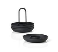 Zone Denmark Eierbecher Singles, 4er Set, mit Halter, Eierhalter, Eier Becher, Silikon / Metall, Black, 332021