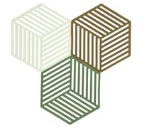 Zone Denmark Hexagon Dessous-de-Plat 16 x 14 x 0,9 cm 3 pces Herbe/Menthe/Réglisse