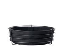 ZONE DENMARK Singles corbeille à pain/corbeille pour fruits et légumes, métal et 100% coton, 25,5 cm de diamètre, noir