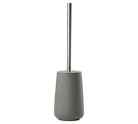 Zone Denmark Nova Brosse WC en Porcelaine et Acier Inoxydable avec Porte-Brosse Revêtement Soft Touch Vert Olive Diamètre 10,3 cm Hauteur 37 cm