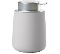 Zone Denmark - Distributeur de Savon Nova - 0,25 L - 8 x 11,5 cm - Salle de Bain - Design Danois ÉLéGant en Porcelaine - Surface Douce, DéTails en Acier - Gris Clair