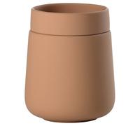 ZONE DENMARK Nova One Boîte de rangement avec couvercle, boîte en céramique pour ranger les ustensiles de bain comme les cotons-tiges & les bâtonnets d'ouate, diam. 8,4 cm, hauteur 10 cm