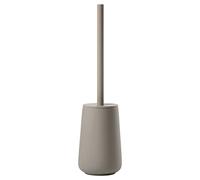 Zone Denmark Nova One - Brosse WC en Céramique avec Porte-Brosse Assorti - Revêtement Soft Touch - Poignée en Acier Inoxydable - Longueur 10,3 Cm - Hauteur 37 Cm - Taupe