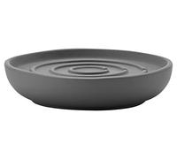 Zone Denmark Nova Porte-Savon, Porte-Savon en Porcelaine avec revêtement Soft Touch, diam. 11 cm, Hauteur 2,5 cm, Gris