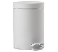 ZONE DENMARK - Poubelle à Pédale Solo 3L - Design Scandinave - Acier Soft-Touch & Fermeture Douce - Poubelle Salle de Bain Élégante - Gris Clair