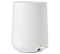ZONE DENMARK Poubelle Salle de Bain Nova - 3L - Poubelle à pédale - Design Scandinave - Plastique ABS Doux Au Toucher - H23cm D20,5cm - Blanc