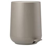 ZONE DENMARK Poubelle Salle de Bain Nova - 5L - Poubelle à pédale - Design Scandinave - Plastique ABS Doux Au Toucher - H29cm D23cm - Taupe