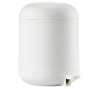 ZONE DENMARK Sensu Poubelle de salle de bain, Petite poubelle cosmétique, Poubelle avec couvercle, diam. 19 cm, hauteur 26,5 cm, capacité 4 litres, blanc