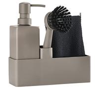 Zone Denmark Set de 4 Accessoires pour Lave-Vaisselle avec Distributeur de Savon/Distributeur de Liquide Vaisselle, Chiffon et Brosse à Vaisselle, 19 x 6 x 20,5 cm, Taupe