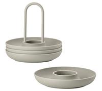 Zone Denmark Singles Eierbecher aus Silikon und Metall, Set mit 4 Stück, Grau