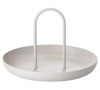 Zone Denmark Singles Plateau Rond en métal laqué Mat avec poignée 20 cm de diamètre Gris Chaud