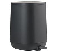 ZONE DENMARK Time Poubelle de salle de bain, Petite poubelle cosmétique, Poubelle avec couvercle, diam. 20,8 cm, hauteur 27,5 cm, capacité 3 litres, noir