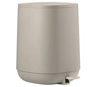 ZONE DENMARK Time Poubelle de salle de bain, Petite poubelle cosmétique, Poubelle avec couvercle, diam. 20,8 cm, hauteur 27,5 cm, capacité 3 litres, Concrete