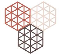 Zone Denmark Triangles Dessous-de-Plat 16 x 14 x 0,9 cm 3 pces Burned Red/Rose/Kalamata